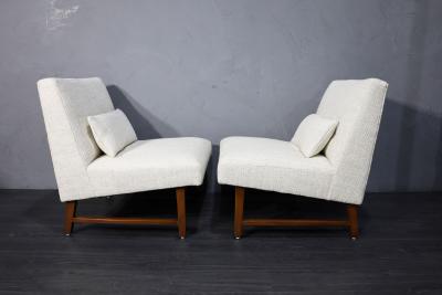 Edward Wormley Edward Wormley for Dunbar Slipper Chairs in Holly Hunt Great Plains Weave