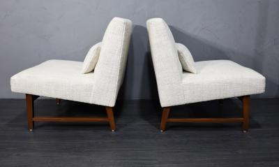Edward Wormley Edward Wormley for Dunbar Slipper Chairs in Holly Hunt Great Plains Weave