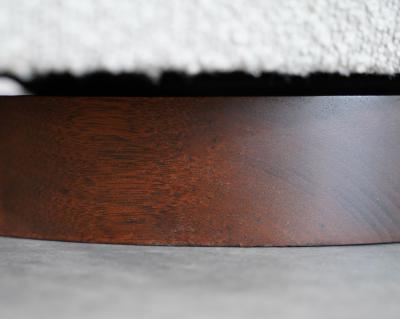 Edward Wormley Edward Wormley for Dunbar Swivel Chairs in Mahogany and Taupe Boucle C 1950s
