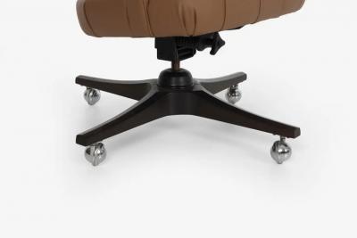 Edward Wormley Edward Wormley for Dunbar Tufted Cantilevered Desk Chair in Spinneybeck Saddle L