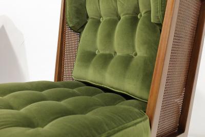 Edward Wormley Edward Wormley for Dunbar Wingback Model 6016 Chairs in Velvet