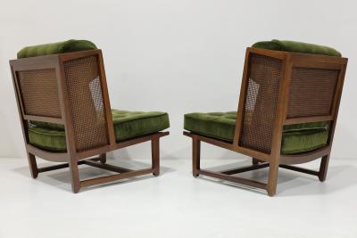 Edward Wormley Edward Wormley for Dunbar Wingback Model 6016 Chairs in Velvet