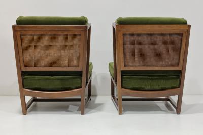 Edward Wormley Edward Wormley for Dunbar Wingback Model 6016 Chairs in Velvet