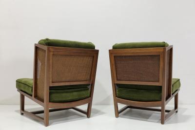 Edward Wormley Edward Wormley for Dunbar Wingback Model 6016 Chairs in Velvet