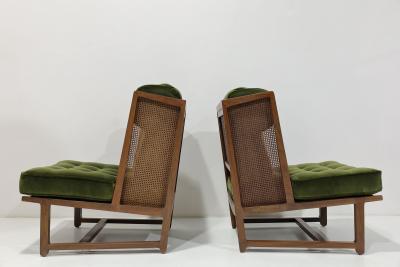 Edward Wormley Edward Wormley for Dunbar Wingback Model 6016 Chairs in Velvet