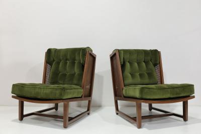 Edward Wormley Edward Wormley for Dunbar Wingback Model 6016 Chairs in Velvet