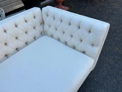 Edward Wormley Fabulous Wormley Dunbar Style Open Arm Two Piece Sectional Sofa Lucite Legs
