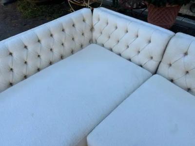 Edward Wormley Fabulous Wormley Dunbar Style Open Arm Two Piece Sectional Sofa Lucite Legs