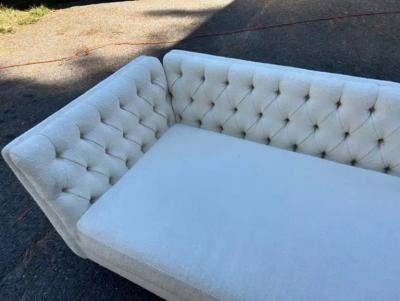 Edward Wormley Fabulous Wormley Dunbar Style Open Arm Two Piece Sectional Sofa Lucite Legs