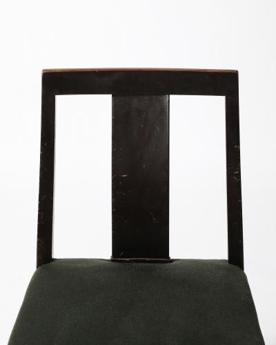 Edward Wormley Mahogany Linen and Brass Side Chair by Edward Wormley for Dunbar USA c 1950