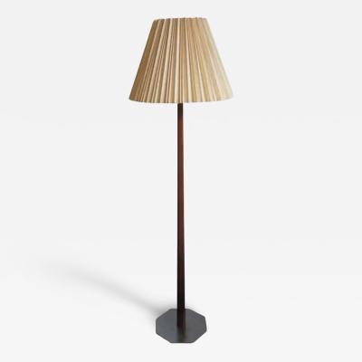 Edward Wormley Mahogany and Nickeled Brass Floor Lamp for Hansen