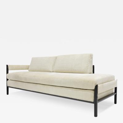 Edward Wormley Mid Century Modern Daybed with Teak Frame and Donghia Cut Velvet