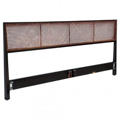 Edward Wormley Mid Century Modern Edward Wormley for Dunbar King Size Headboard in Cane