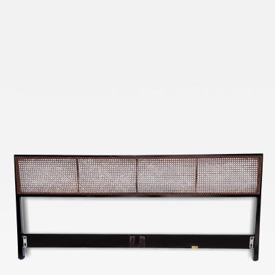 Edward Wormley Mid Century Modern Edward Wormley for Dunbar King Size Headboard in Cane