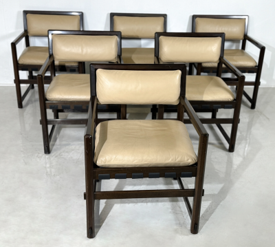 Edward Wormley Mid Century Modern Set of 6 Armchairs by Edward Wormley for Dunbar