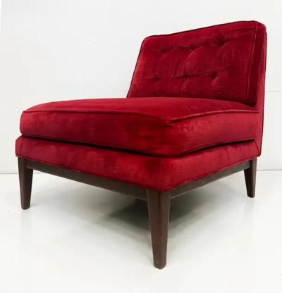 Edward Wormley Mid century Modern Slipper Lounge Chairs Edward Wormley for Dunbar Style