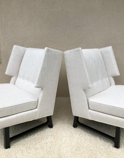 Edward Wormley Pair of Edward Wormley Dunbar High Back Chairs Wormley Estate Weston ct