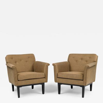 Edward Wormley Pair of Edward Wormley for Dunbar American Mid Century Lounge Chairs