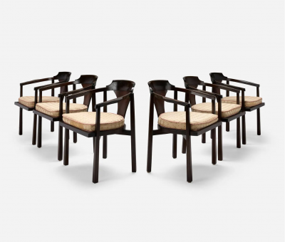 Edward Wormley Rare Set of Six Edward Wormley Horseshoe Chairs Model 935 for Dunbar