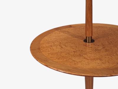 Edward Wormley Rare Snack Floor Lamp Wood Brass United States 1940s