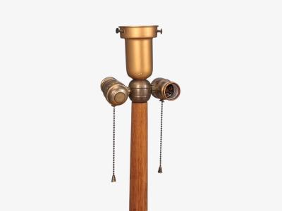 Edward Wormley Rare Snack Floor Lamp Wood Brass United States 1940s