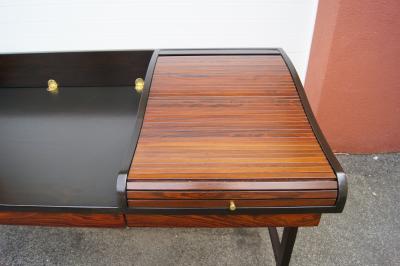 Edward Wormley Rosewood and Mahogany Roll Top Desk by Edward Wormley for Dunbar