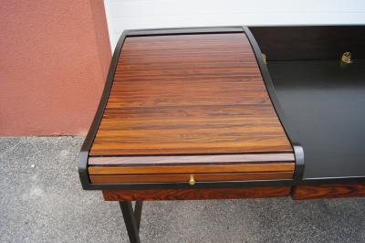 Edward Wormley Rosewood and Mahogany Roll Top Desk by Edward Wormley for Dunbar