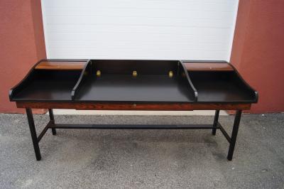Edward Wormley Rosewood and Mahogany Roll Top Desk by Edward Wormley for Dunbar