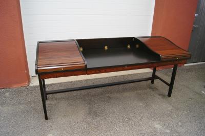 Edward Wormley Rosewood and Mahogany Roll Top Desk by Edward Wormley for Dunbar