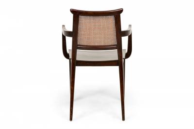 Edward Wormley Set of 4 Caned Back Wooden Dining Armchairs