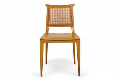 Edward Wormley Set of 4 Edward Wormley for Dunbar Caned Back Light Wooden Side Chairs