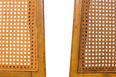 Edward Wormley Set of 4 Edward Wormley for Dunbar Caned Back Light Wooden Side Chairs