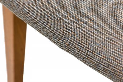 Edward Wormley Set of 6 Edward J Wormley Gray Fabric Upholstered Dining Side Chairs