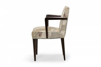 Edward Wormley Set of 6 Edward Wormley for Dunbar Patterned Pastel Upholstered Dining Chairs