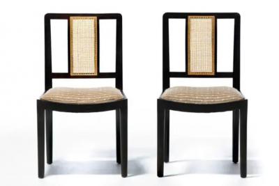 Edward Wormley Set of 6 Mid Century Wormley Dunbar Style Cane Mahogany Dining Chairs