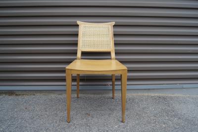 Edward Wormley Set of Four Cane and Mahogany Dining Chairs by Edward Wormley for Dunbar