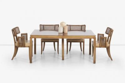 Edward Wormley Set of Six Edward Wormley for Dunbar Curved Back Dining Chairs