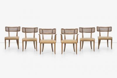 Edward Wormley Set of Six Edward Wormley for Dunbar Curved Back Dining Chairs
