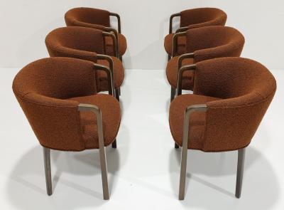 Edward Wormley Set of Six Edward Wormley for Dunbar Dining Chairs in Boucle