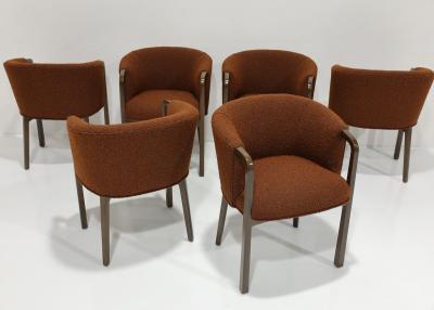 Edward Wormley Set of Six Edward Wormley for Dunbar Dining Chairs in Boucle