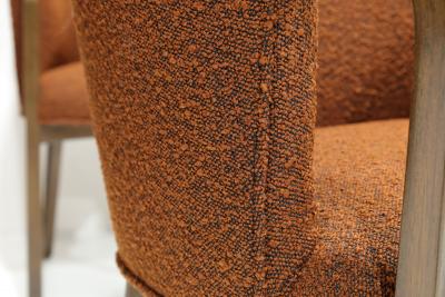 Edward Wormley Set of Six Edward Wormley for Dunbar Dining Chairs in Boucle
