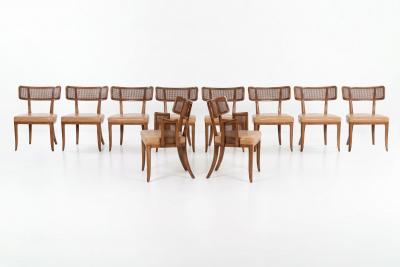 Edward Wormley Set of Ten Edward Wormley for Dunbar Curved Back Dining Chairs 1948