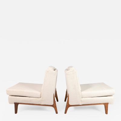 Edward Wormley Set of Two Bespoke Slipper Chairs After Edward Wormley