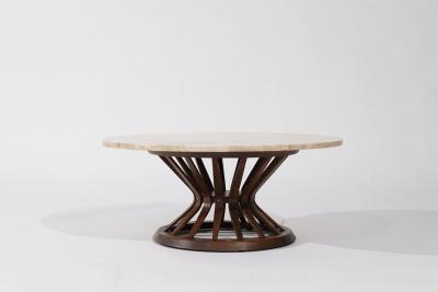 Edward Wormley Sheaf of Wheat Travertine Top Coffee Table by Edward Wormley C 1950s