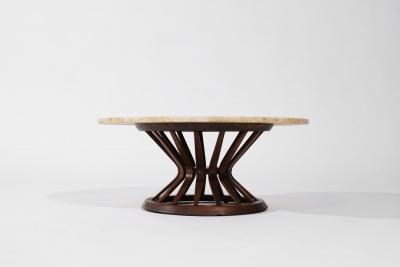 Edward Wormley Sheaf of Wheat Travertine Top Coffee Table by Edward Wormley C 1950s