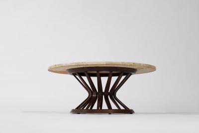 Edward Wormley Sheaf of Wheat Travertine Top Coffee Table by Edward Wormley C 1950s