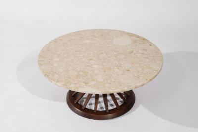 Edward Wormley Sheaf of Wheat Travertine Top Coffee Table by Edward Wormley C 1950s