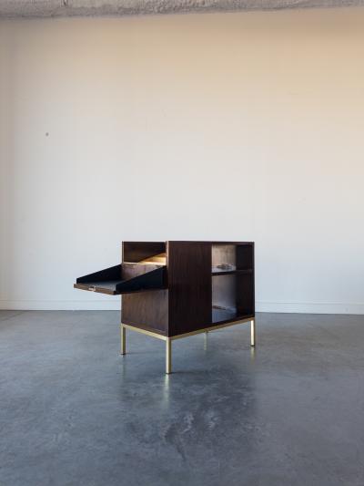 Edward Wormley Slate and Walnut Dry Bar Table by Edward Wormley for Dunbar