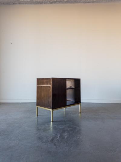 Edward Wormley Slate and Walnut Dry Bar Table by Edward Wormley for Dunbar