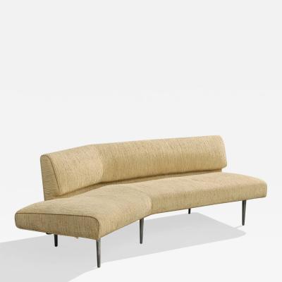 Edward Wormley Sofa with Fabric and Aluminum USA 1950s